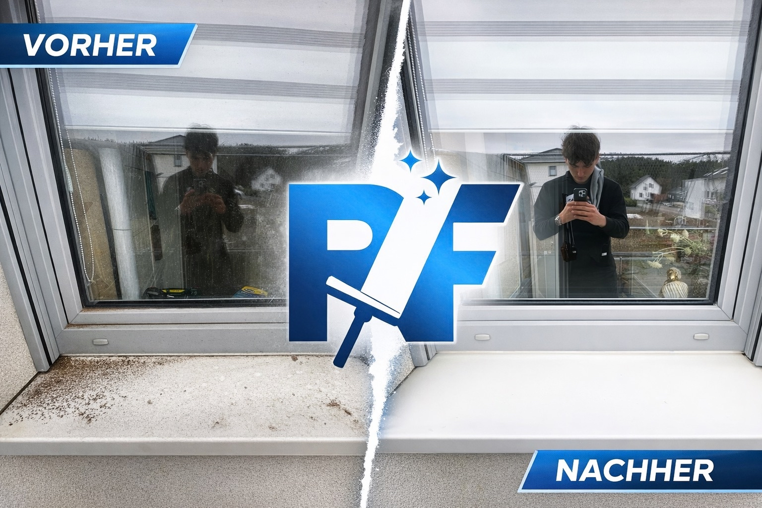 Vorher/Nachher Gewerbeglas