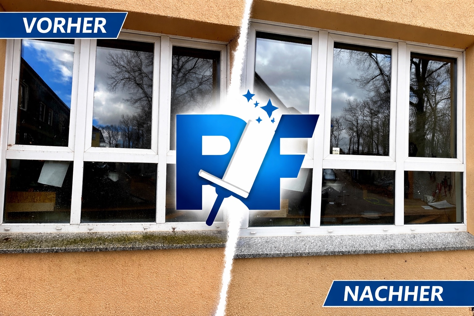 Vorher/Nachher Fensterreinigung